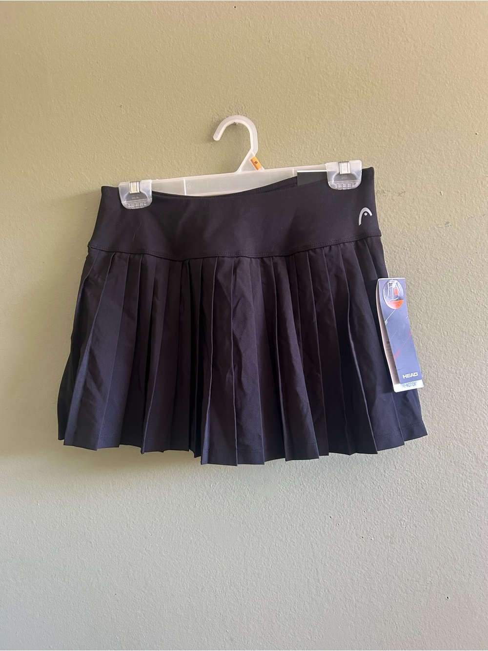 NWT HEAD Black Pleated Circle Skater Tennis Skort w/Inner Shorts Pockets